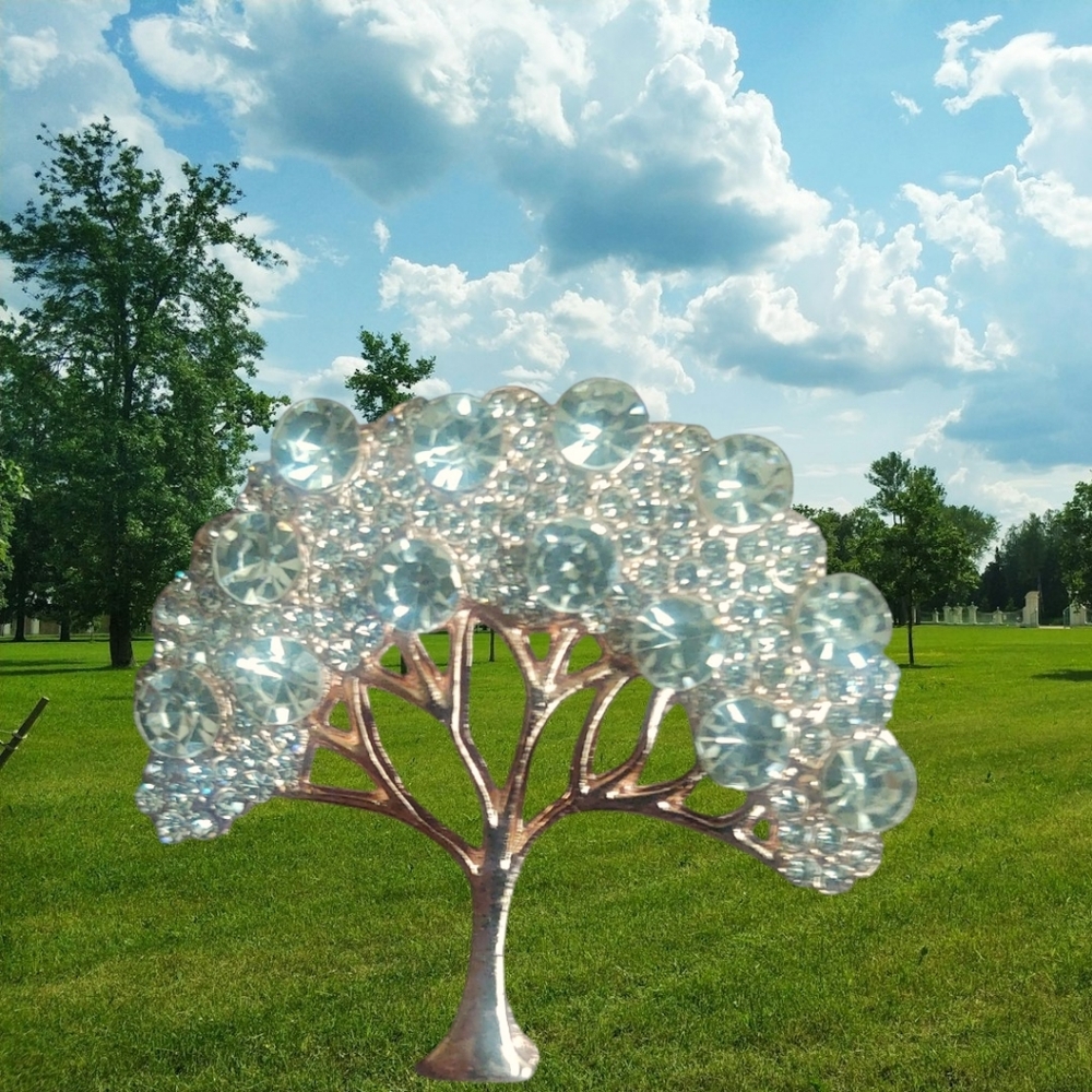 Crystal Tree Brooch Pin - Clear Crystal Silver-Tone Women’s Jewelry